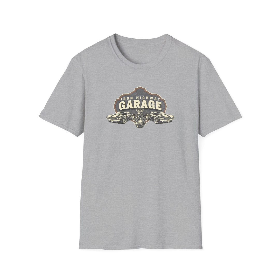 Garage Vintage T-Shirt — "Iron Highway Garage" Classic Car Tee