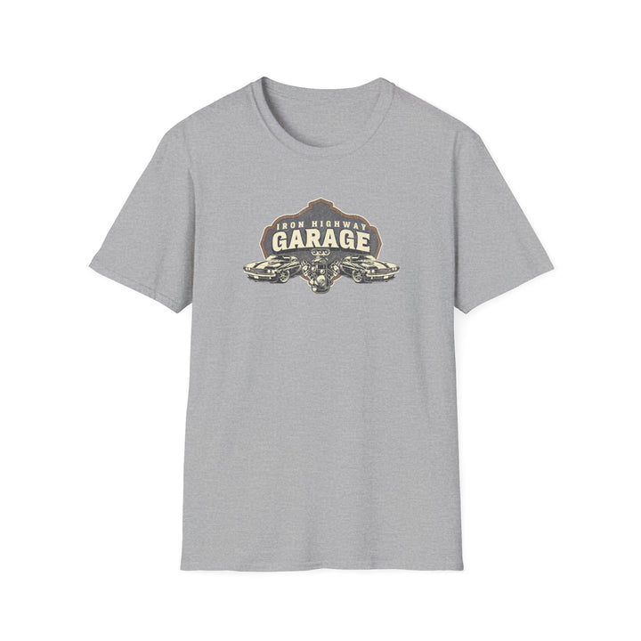 Garage Vintage T-Shirt — "Iron Highway Garage" Classic Car Tee