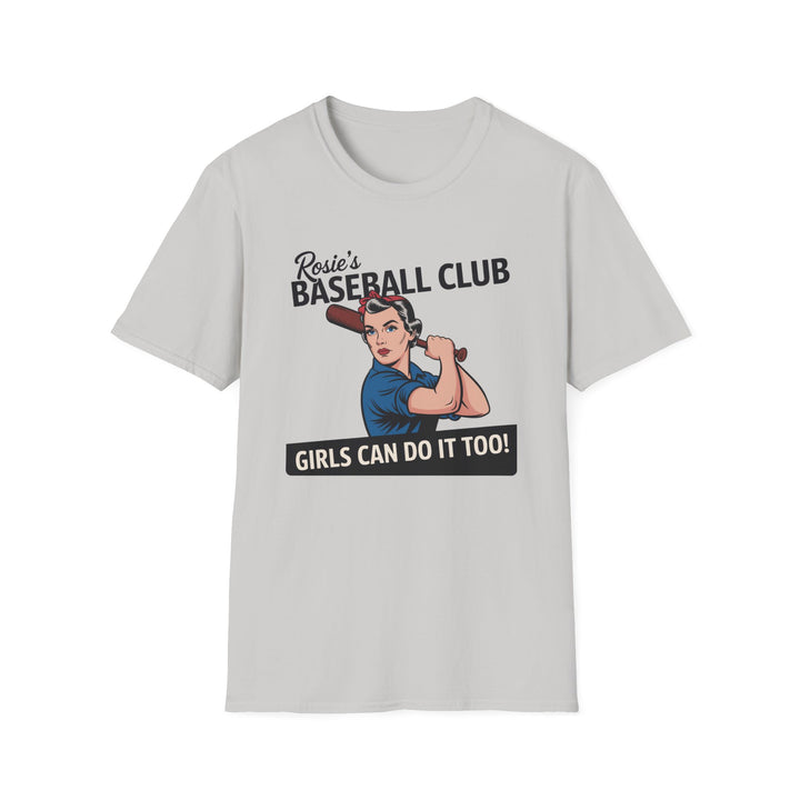 Rosie's Baseball Club Unisex Softstyle T-Shirt - Girls Can Do It Too!