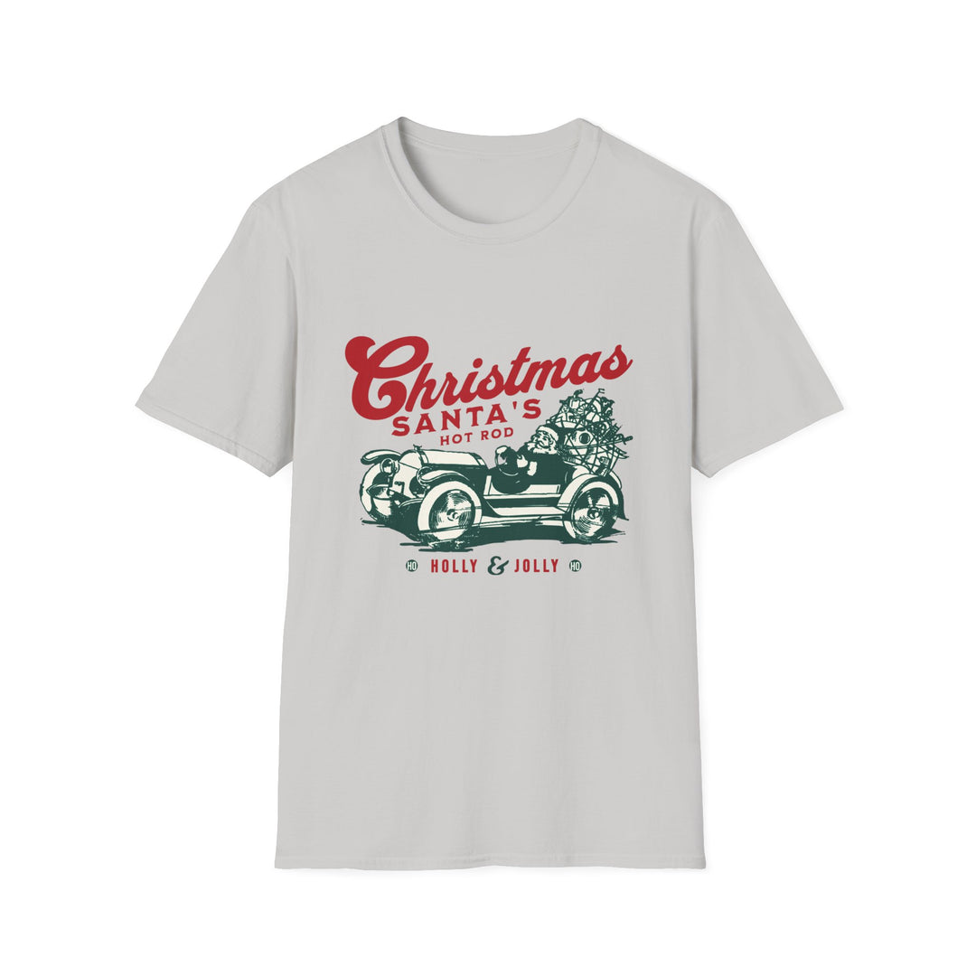Santa's Hot Rod Unisex Softstyle T-Shirt – Perfect for Hot Rod Enthusiasts