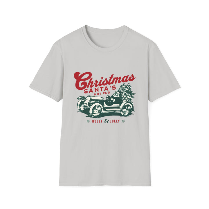 Santa's Hot Rod Unisex Softstyle T-Shirt – Perfect for Hot Rod Enthusiasts