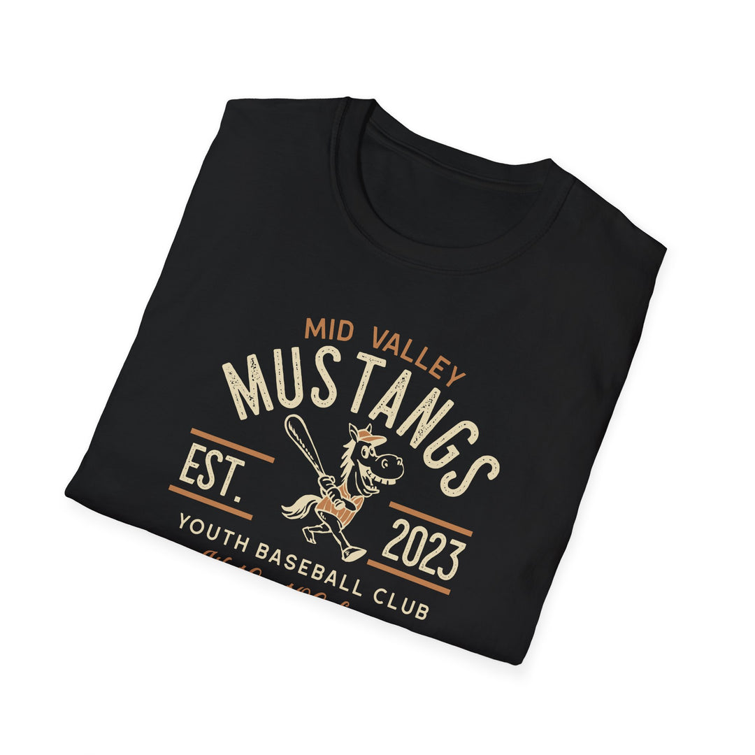 Youth Vintage Baseball Club T-Shirt - Mid Valley Mustangs EST. 2023