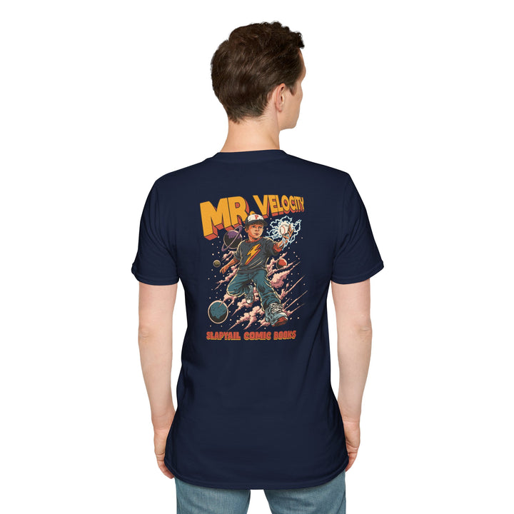 T-Shirt — "MR. VELOCITY" Retro Comic Baseball Graphic Tee