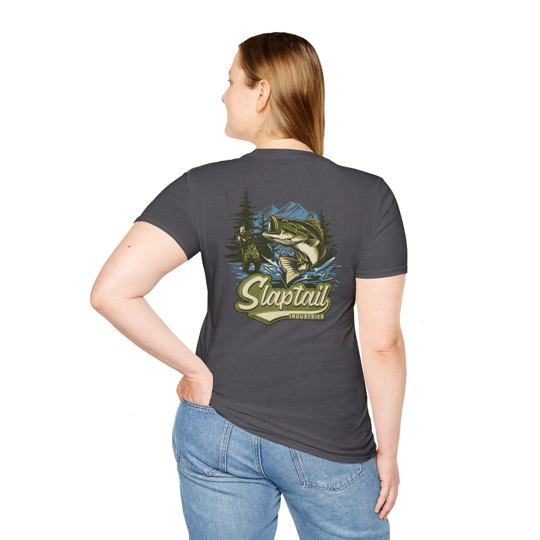 Fishing T-Shirt — "Slaptail Outdoors" Bass Logo Tee
