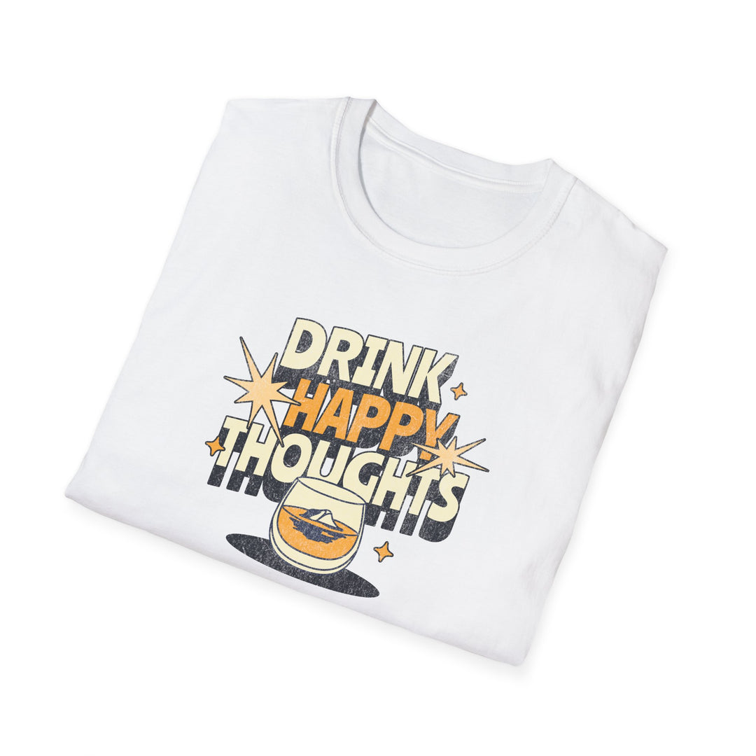 Drink Happy Thoughts T-Shirt — Retro Cocktail Tee