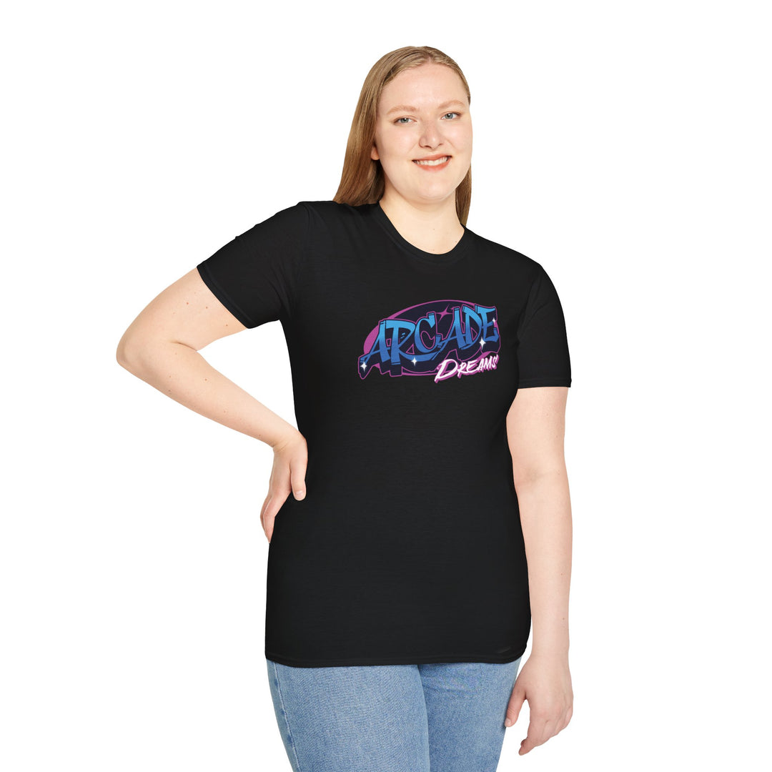 T-Shirt — Retro 'Arcade Dreamer' Neon Video Game Graphic Tee