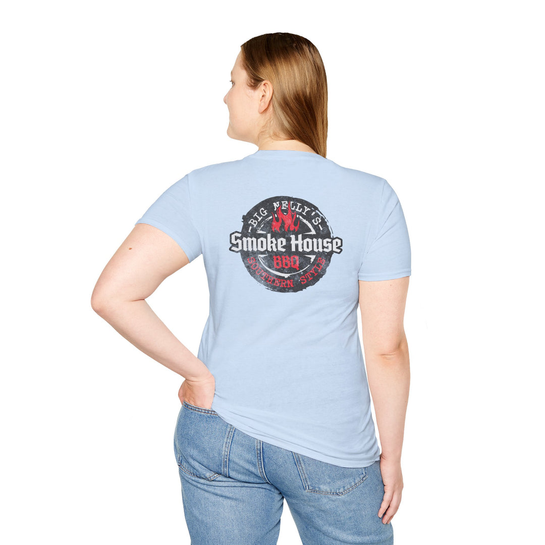 Smoke House BBQ T‑Shirt — Big Nelly’s Vintage BBQ Logo Tee