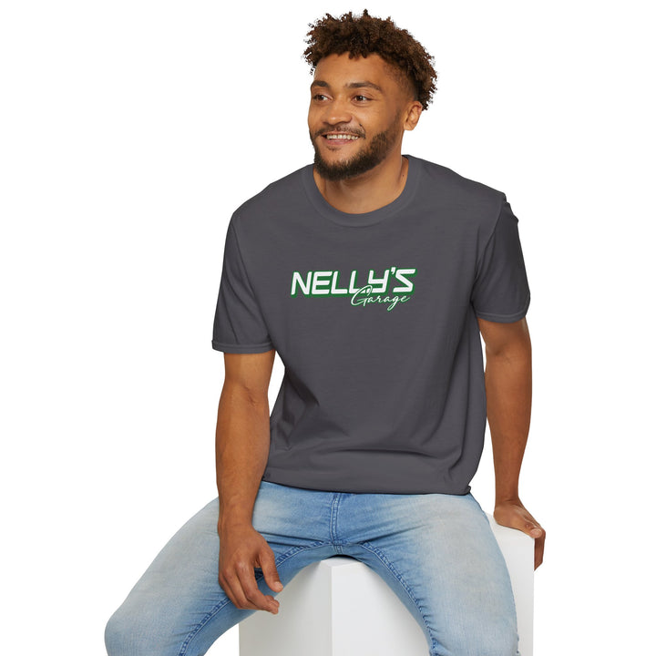 Nelly's Garage T‑Shirt — Retro Green Logo Tee