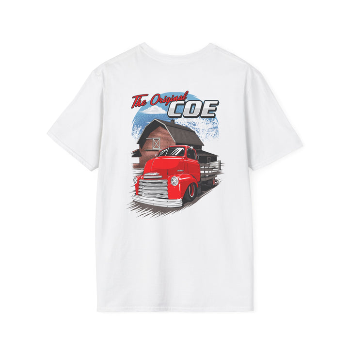 The Original Coe Truck T-Shirt - Retro Red Pickup Barn Graphic Tee