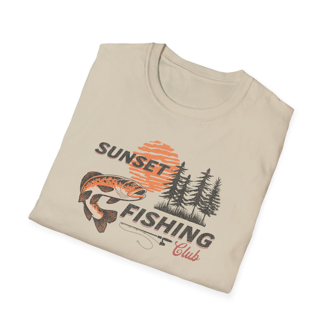 Sunset Fishing Club Tshirt - Retro Fishing Tee