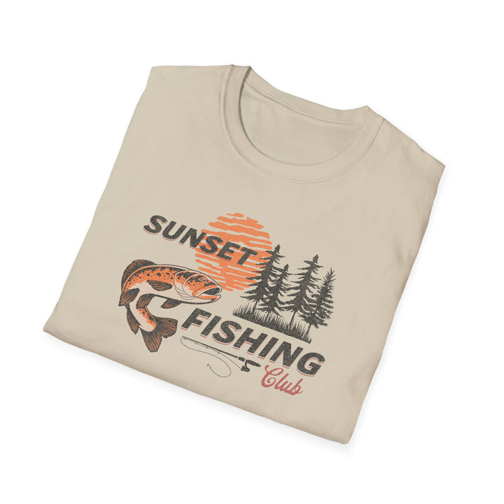 Sunset Fishing Club Tshirt - Retro Fishing Tee