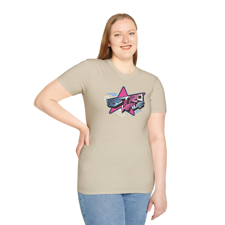 Retro Vibe T-Shirt – Neon 'Retro' Star Graphic