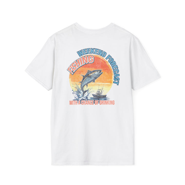 Fishing T-Shirt — "Weekend Forecast: Fishing With Chance of Drinking" Retro Tee