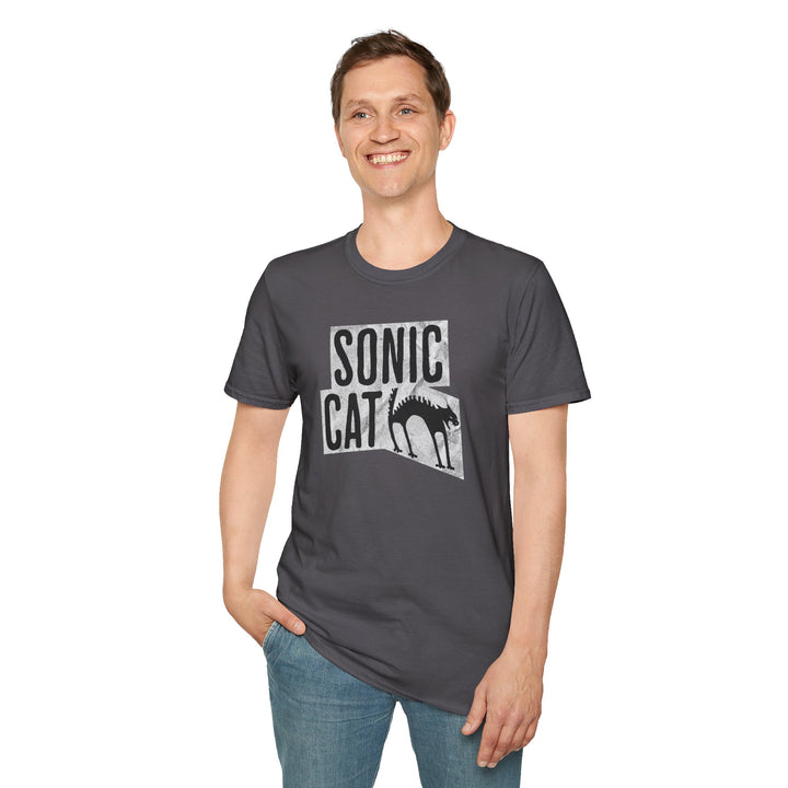 Sonic Cat T‑Shirt — Retro Grunge Cat Graphic Tee