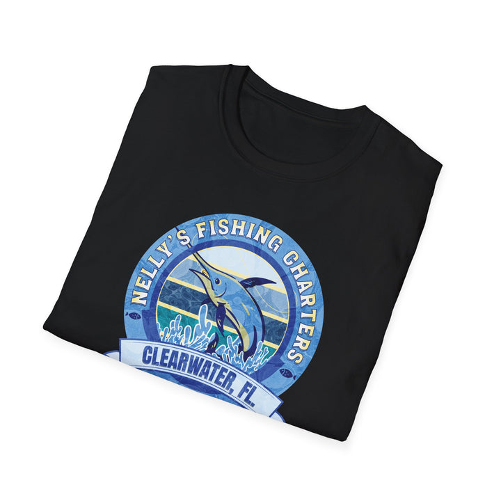 Fishing T-Shirt — “Nelly’s Fishing Charters, Clearwater FL” Marlin Logo Tee