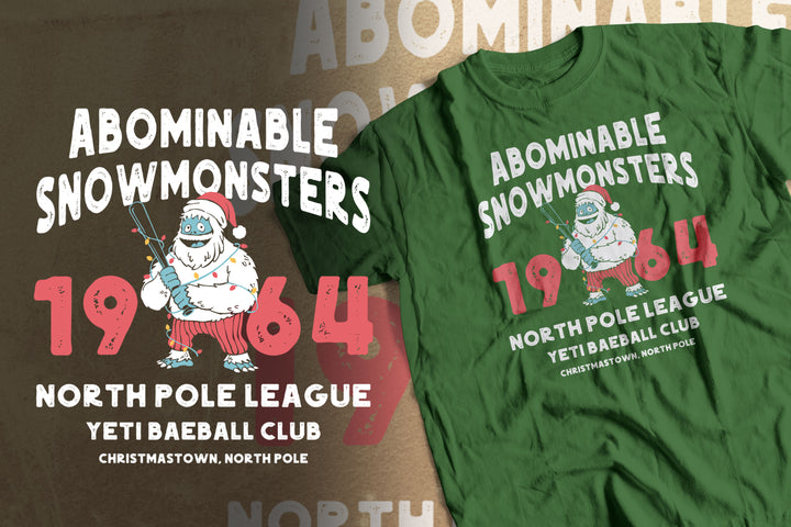 Abominable Snowmonsters 1964 Yeti Baseball Club T-Shirt