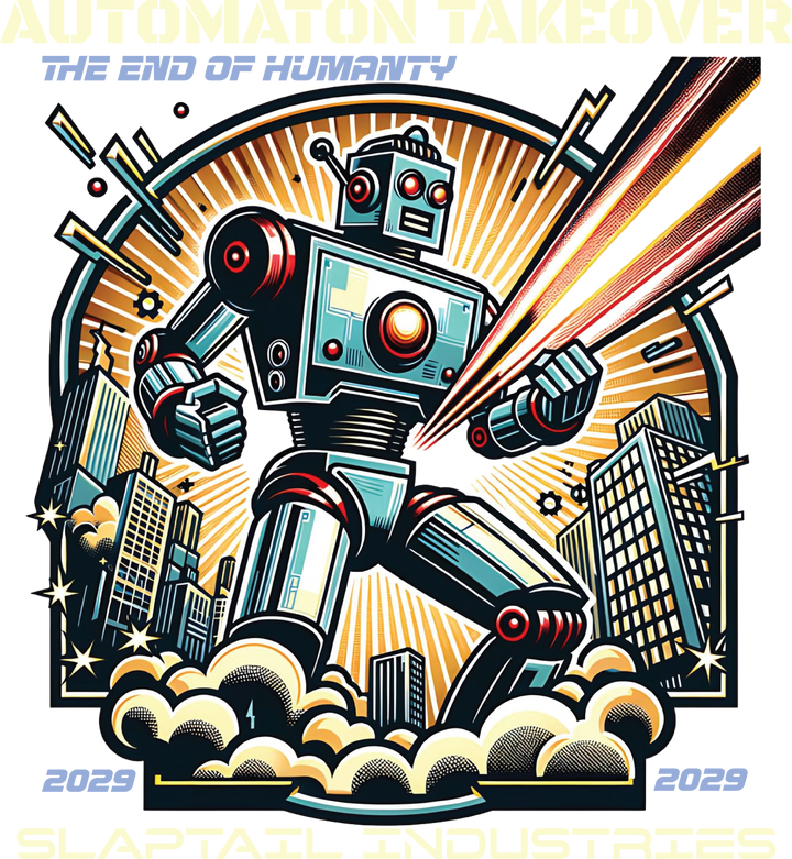 Retro Robot “The End of Humanity” T-Shirt