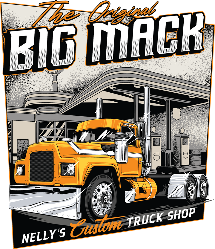 Big Mack Truck T-Shirt — Vintage Semi Truck Garage Graphic Tee
