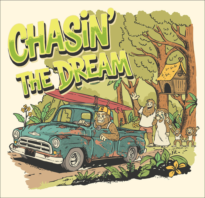 Sammy Sasquatch — "Chasin' The Dream" Vintage Road Trip Graphic Tee