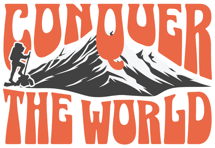 Conquer the World Mountain Graphic T-Shirt