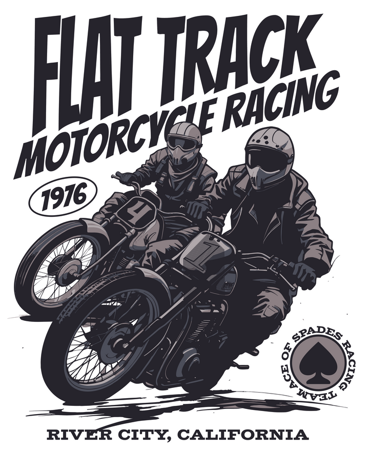 Flat Track Motorcycle Racing T-Shirt — Vintage Rider Tee