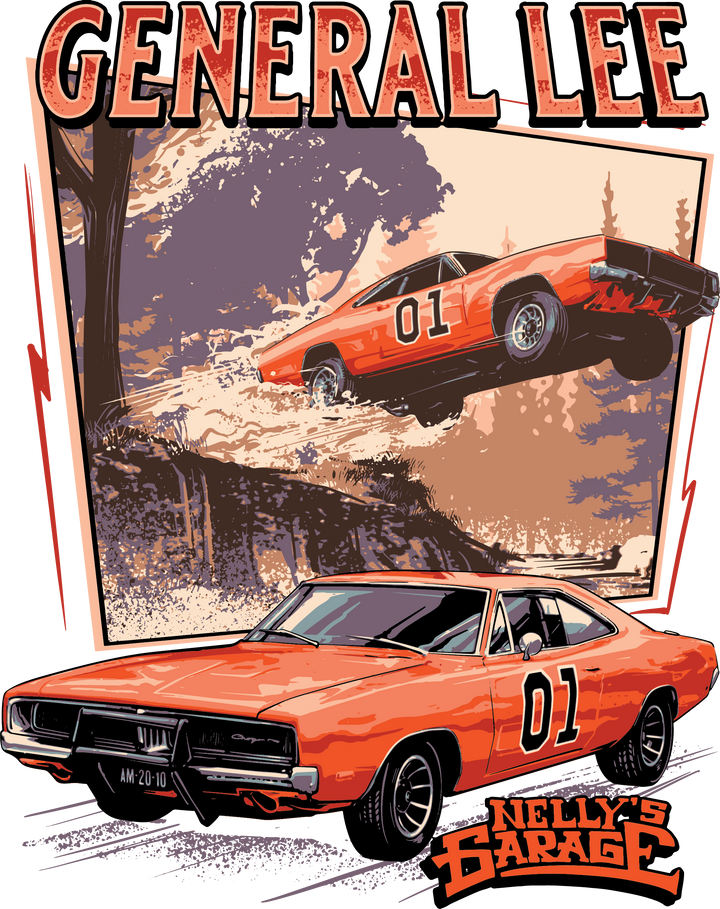 General Lee Garage T-Shirt — Classic Charger Car Graphic Tee