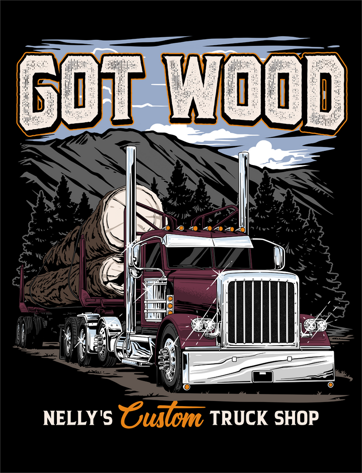 Got Wood Truck T-Shirt — Logging Semi Truck Graphic Tee