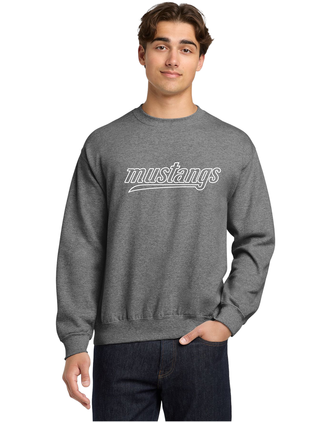 Gildan 18000 Heavy Blend™ Crewneck Sweatshirt - Mustangs Fall Gear(2)