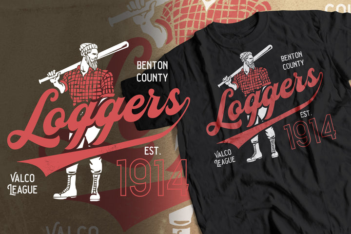 Vintage Logger Unisex Softstyle T-Shirt - Benton County Est. 1914