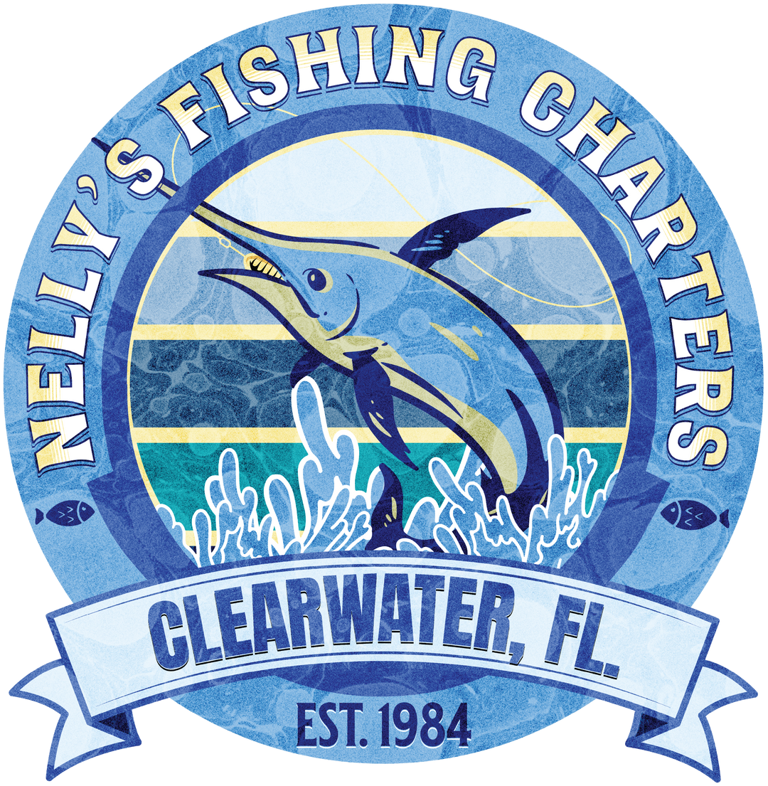 Fishing T-Shirt — “Nelly’s Fishing Charters, Clearwater FL” Marlin Logo Tee