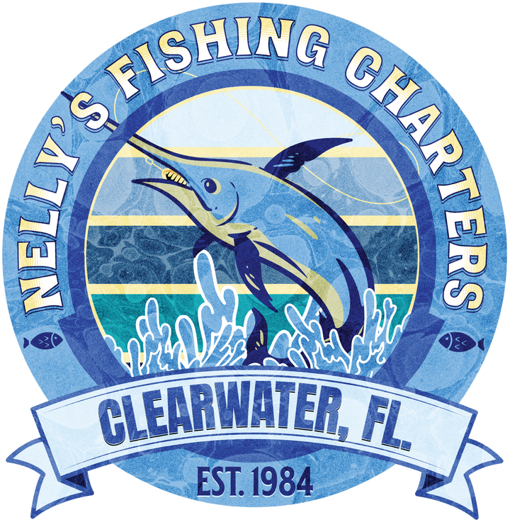 Fishing T-Shirt — “Nelly’s Fishing Charters, Clearwater FL” Marlin Logo Tee