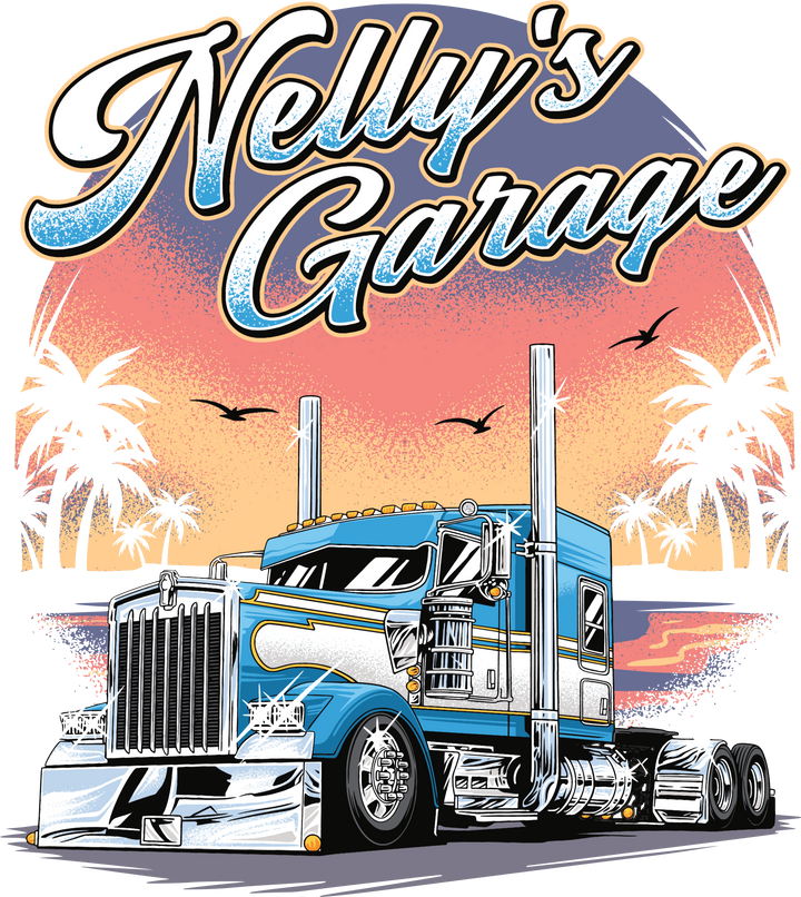 Nelly's Garage Truck Tee — Vintage Kenworth Semi-Truck Graphic T-Shirt