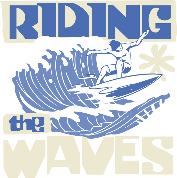 Riding The Waves — Surfing Graphic Tee