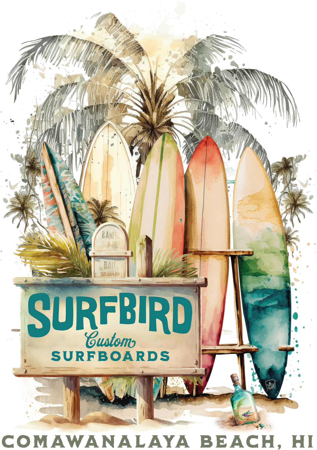 SurfBird Softstyle T-Shirt - Vintage Surfing Tee