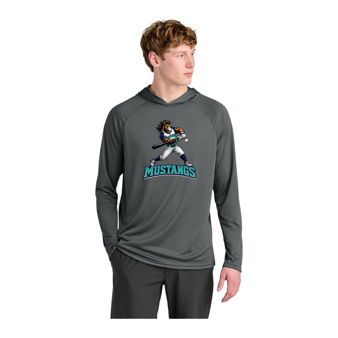 A4 Cooling Performance Long Sleeve Hooded Tee Graphite Horse
